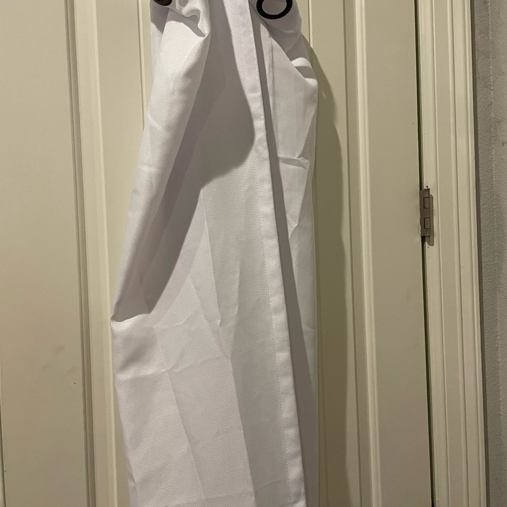 White shower curtain